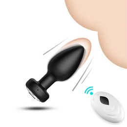 Beauty Items 10 Frequency Wireless Remote Control Vagina Anal Vibration Masturbation Silicone Plug Huge Butt sexy Toys For Women Men