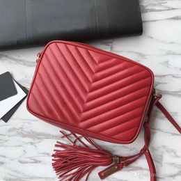 7A quality designers handbag calfskin real Womens Top luxury leather cross body bags brand purse fashion Tassel shoulder Bag quilted lou camera Handbags