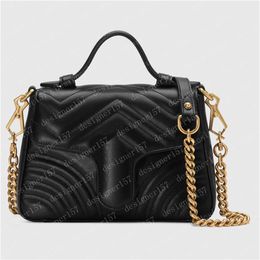 Luxury Designer 2021 Marmont Mini Top Handle Bag Cross Body Bag Axel Bags Womens Disco Soho Crossbody Messenger Leather Wallet2532
