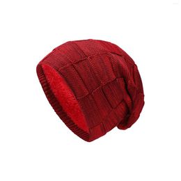 Ball Caps Winter Knitted Hat Couple Style Plus Velvet Ear Protection Pile Head Cap Female Snow Outdoor Warm Gorras Hombre #11