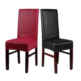 Chair Covers Wholesale 50pcs/lot Black/Coffee/Champagne 16 Colors Lace PU Leather Stretch Home Office Seat Cover Waterproof Oilproof