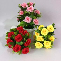 Decorative Flowers Eco-friendly 4 Colors For Home Artificial Flower Washable Bonsai Pot Plant