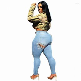 Pants High Waisted Skinny Jeans Ladies Sexy Bodycon Women Plus Size Streetwear Denim Hole Wholesale Drop