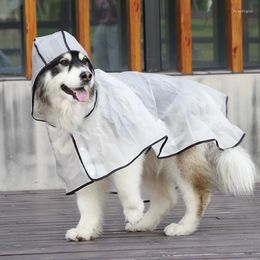 Dog Apparel Transparent Pet Raincoat Hooded Walking Clothes Rain Poncho Waterproof Chubasqueros