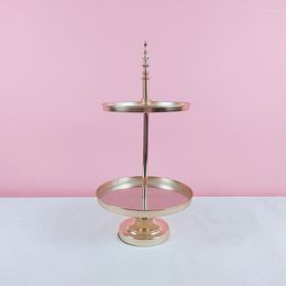 Bakeware Tools 1pcs 2 Tier &3 Tiers Gold Cupcake Stand Round Wedding Birthday Party Dessert