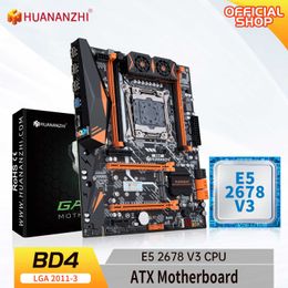 HUANANZHI BD4 LGA 2011-3 Motherboard with Intel XEON E5 2678 v3 LGA2011-3 DDR4 RECC NON memory combo kit set NVME NGFF SATA USB