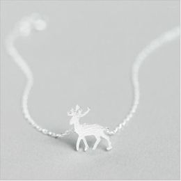 Charm Bracelets Exquisite Creative Handmade 925 Sterling Silver Jewellery Small Cute Deer Lovely Female BS018