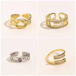 Europe And America Fashion Style Lady Love Rings Women Fashion Wedding Jewelry Supplies 18k Gold Plated Copper Finger Adjustable Nail Ring wholesale