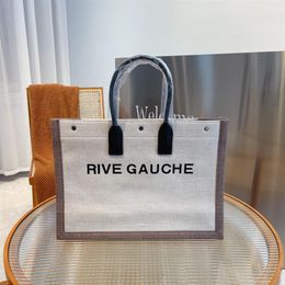 Women handbags Rive Gauche Tote shopping bag handbag fashion linen Large Beach bags luxury designer travel Crossbody Shoulder Wall337w