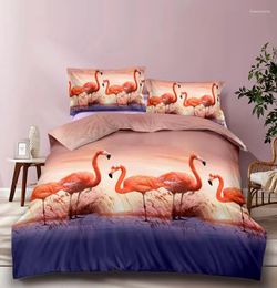 Bedding Sets Quality Western Animal Flamingo 3D Set 4 Pcs King Size Sheet Duvet Cover Pillowcase Bamboo Fibre Z859