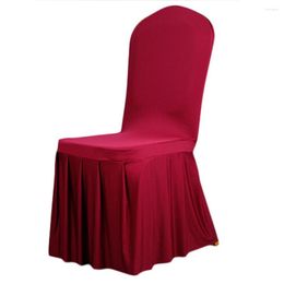 Chair Covers 1pc Cover Spandex Stretch Dining Coverings Wedding Banquet Plain Chairs Seat Protector Restaurant El Home Decor