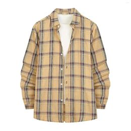 Men's Casual Shirts Men's Autumn And Winter Fashion Plaid Print Lapel Long-sleeved Shirt Dresses Men Slipper Socks For Girls