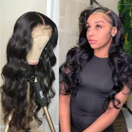 Body Wave Lace Front Wig Wigs Human Hair 13x4 Preplucked With Baby 150% Remy Malaysian For Women