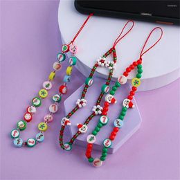 Link Bracelets Fahsion Mobile Phone Strap Lanyard Colorful Fruits Soft Pottery Rope For Cell Case Hanging Cord Women