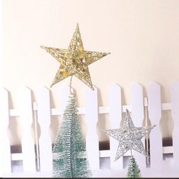 Christmas Decorations Tree Toppers 20cm Wrought Iron Glitter Top Star Decoration