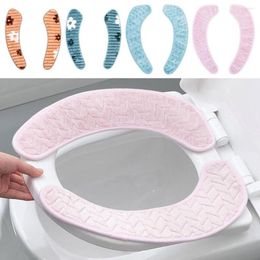 Toilet Seat Covers Cushion Bathroom Adhesive Pads Ring Washer Cover Mats Sticker Plush Winter Mat