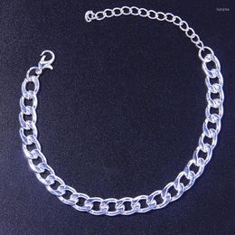 Anklets Punk Stainless Steel Metal Cuban Anklet For Women Curb Link Chain Bracelet Foot Leg Ankle Hip Hop Barefoot Jewelry