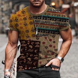 Men's T Shirts T-shirt Shirt Other Print Tribal Graphic Totem Short Sleeve Street Top Basic Casual Round Neck Summer