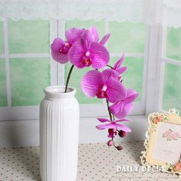 Decorative Flowers High Simulation Real Touch Artificial Silicone Orchid Wholesale Felt Latex Orchids Wedding Phalaenopsis