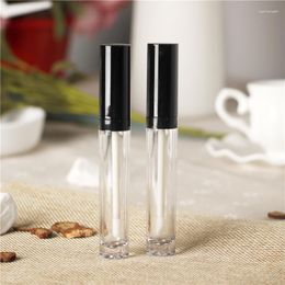 Storage Bottles 30/50/100pcs 4.5ML Empty Clear Lip Gloss Tube Round Bright Black Refillable Liquid Lipstick Tubes