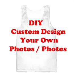 Men's Tank Tops Novelty DIY Custom Design Undershirt 3D Print Your Own Pictures / Pos Men Vest Women Shirt Sleeveless