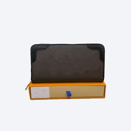Luxurys Designers Zippy Wallet Vertical Classic Clemence Leather Zippy Coin Purse Inside Flat Pockets Organizer Pouch252f