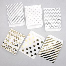 Gift Wrap Foil Gold Silver Wedding Candy Bar Bags Party Baby Shower Paper Bag Favour 25pcs/lot