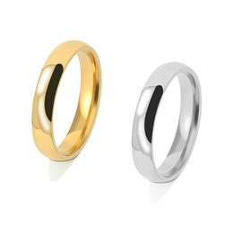 Stainless Steel Classical Plain Stackable Wedding Band Ring