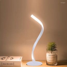 Table Lamps Spiral Bedside Lamp Serpentine For Bedroom Nightstand Modern Lounge Room Guest Decoration