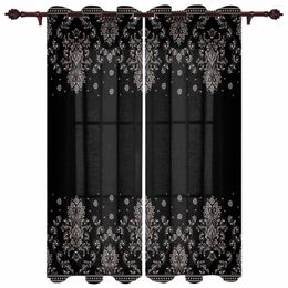 Curtain Retro Pattern Geometric Texture Art Deco Window Curtains For Living Room Kitchen Valances Fashion Bedroom