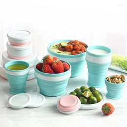 Bowls Silicone Folding Cups Collapsible Portable Bowl Water Cup Travel Outdoor Container Dish Cooking Supplies