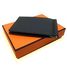 7 Colours Genuine Leather Credit Card Holder Wallet with Metal Clip Classic Desinger Mens Womens Money Clip 2023 New Arrivals Fashi164S