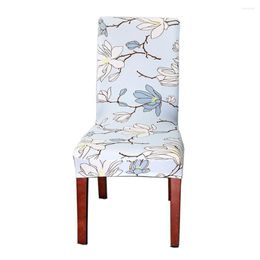 Chair Covers 4pcs Spandex Cover 24 Colours Stretch Elastic Anti-dirty Removable Printing Dining Slipcover Kitchen Seat Case
