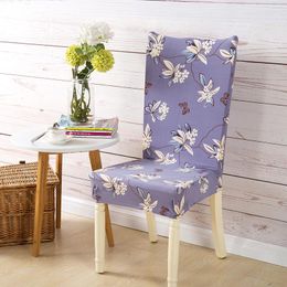 Chair Covers Pastoral Style Floral Printed Cover Spandex Stretch Elastic Slipcover For Dining Room Four Season Universal