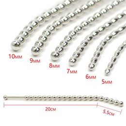 Sex toy massager Stainless Steel Urethral Dilator Catheters Sounds Horse Eye Stimulation Beads Penis Plug Expander Toys For Men