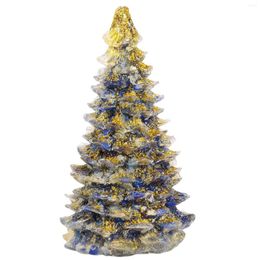 Jewelry Pouches TUMBEELLUWA Crystal Stone Christmas Tree Sculpture Statue Handmade Decoration Figurines For Xmas Holiday Decor