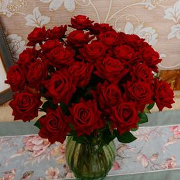 Decorative Flowers 5Pcs French Romantic Wedding Decoration Artificial Rose Flower DIY Velvet Silk For Party Home