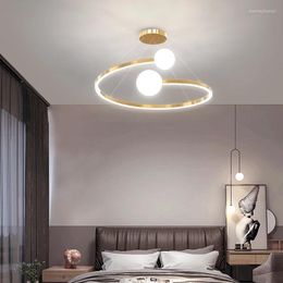 Pendant Lamps Modern Nordic Three-colour Led Lights For Living Room Dining Kitchen Gold Finish Home Lamp