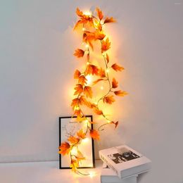 Strings Copper Wire Lamp Rhombus Leaves Thanksgiving Decorative String Light Waterproof Decor Fall Seasonal Ornament