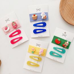 Hair Accessories 3pcs/set Korean Kawaii Cartoon Animal Fabric Pin Baby Candy Colour Weaving Hairpins Clips For Children Girls Kid