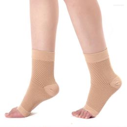 Ankle Support Sports Socks Brace Running Pressure Pedicure Skin Color L / XL