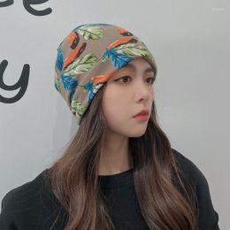 Hats Women Autumn And Winter Korean Style Warm Leisure Pullover Hat Dual-purpose Baotou Moon Windproof