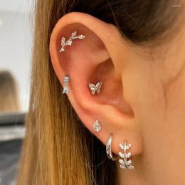 Stud Earrings Butterfly Piercing Earring For Women Septum Cartilage Ear Hoop Stainless Steel Zircon Lobe Tragus Flat 1PC