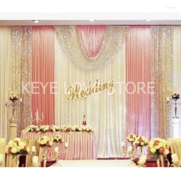 Party Decoration 3X6M Luxury Wedding Sequins Backdrop Ice Silk Background Curtain Stage Backdround