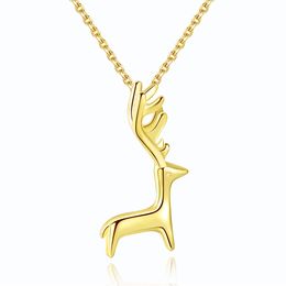 Hot Elk Pendant Necklace S925 Pure Silver Plated 18k Gold High end Necklace Popular in Europe and America Women Necklace Jewelry Valentine's Day Christmas Gift spc