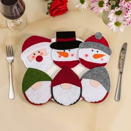2022 Christmas Supplies 6 Styles Table knife and fork cover Creative cartoon Home hotel cutlery covers