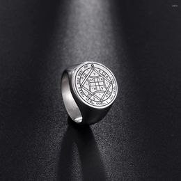 Cluster Rings Vintage Solomon Stainless Steel The Of Seven Archangels Ring Amulet Male Female Couple Retro Jewelry