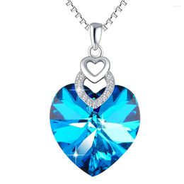 Chains Exquisite Heart Crystal Rhinestone Pendant Butterfly Necklace Shape Jewelry With Stone