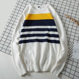 Men's Sweaters V NECK Pullover Men Cotton For Striped Homme Casual Mens 2022 Est 4XL Japan Style