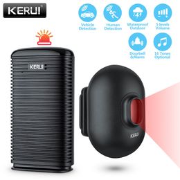 Alarm systems KERUI DW9 Wireless Driveway Security Waterproof PIR Motion Detector Garage Welcome Burglar Secure System Patrol 221101